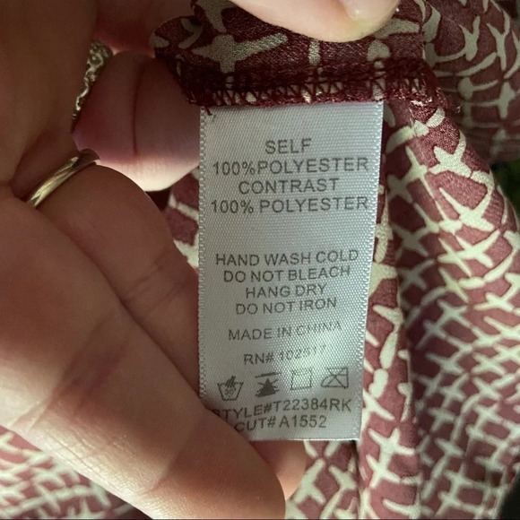 Pattern Cold Shoulder Floral Lace Blouse Size Large Red STYLE T22284RK - Picture 7 of 10